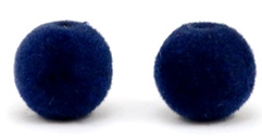 Pompom/velvet kralen royal blue