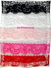 Elastisch kant (haarbandjes) rood 3.5cm