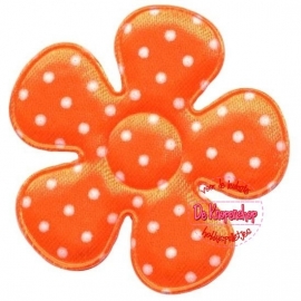 Bloem satijn oranje polkadot 6.5cm.