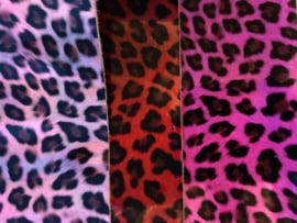 leer panter/tijger zwart roze glanzend 20x30 cm