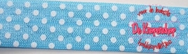 Elastisch biasband polkadot  baby blauw