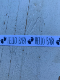 Sierband tekst Hello baby   1.5 cm