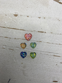 Flatback hartje parelmoer diverse kleuren. 1 en 1.2cm.