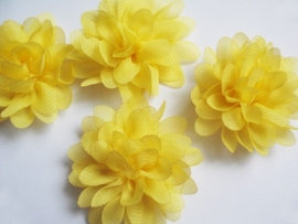 Chiffon bloem geel 6.5cm.