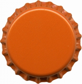 Bottlecap hanger oranje pst met gaatje