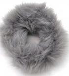 Scrunchie Haarwokkel fluffy grijs xl