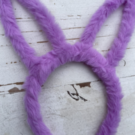 Diadeem haarband vacht konijn paars.