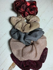 Scrunchie Haarwokkel rood metallic