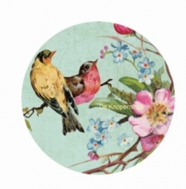 Flatback Vintage 2 vogels (links) & bloemen (k485)