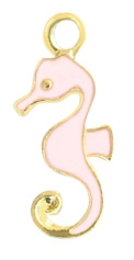 Bedels zeepaardje Gold licht roze