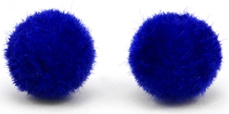 Pompom/velvet kralen royal blue