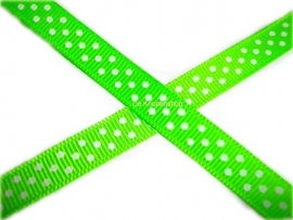 SB10j Stippenband grosgrain  lime 1cm