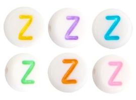 Letterkraal van acryl letter Z Multicolor-Wit