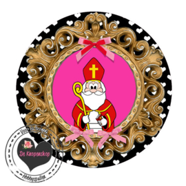 Flatback  sinterklaas frame hartjes