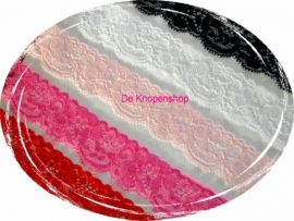 Elastisch kant (haarbandjes) rood 3.5cm