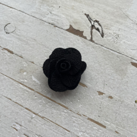 Bloem organza roos zwart 3cm