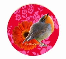 Flatback bloemen vogel(k831)