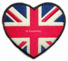Opstrijk applicatie Engelse vlag hart