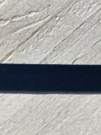 Elastisch haarband velvet donkerblauw 1.5cm ?