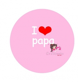 Flatback tekst I love papa roze (k084)