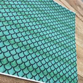 Zeemeermin staart patroon leer groen glitter