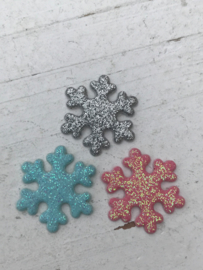 Sneeuwvlok glitter 2cm kies jou kleur