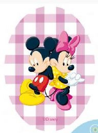 Mickey & Minnie Mouse applicaties opstrijkbaar  blokje roze
