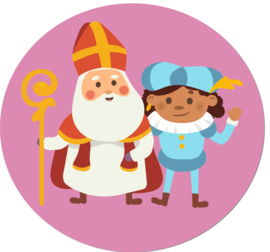 Flatback Sinterklaas met piet blauw