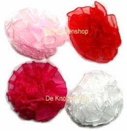 Organza bloem rood 5.5cm.