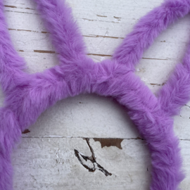 Diadeem haarband vacht konijn paars.