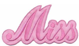 Opstrijkbare applicatie Miss roze