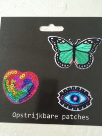 Patches Hart/Oog/Vlinder opstrijkbaar