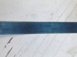 Sierband jeans/denim met stiksel/drukknoop