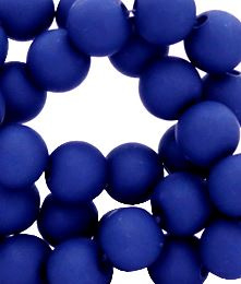 Kralen acryl mat 6 mm DARK PRINCESS BLUE