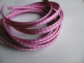 Diadeem roze polkadot 1cm