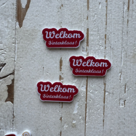 Welkom sinterklaas 4cm flatback