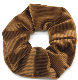 Scrunchie Haarwokkel rib shiny bruin