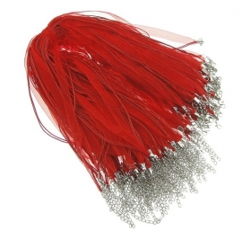 Organza ketting rood