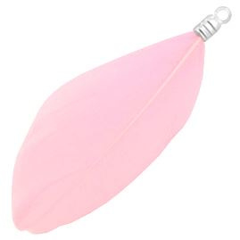 Ibiza‎ veertje licht roze met oogje zilverkleurig 3.5cm