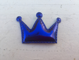 Kroon metallic kobalt blauw 5x3cm.