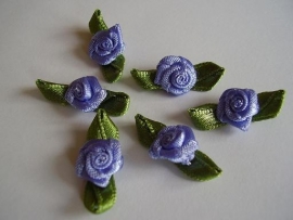 Roosjes met blad lila 2cm.