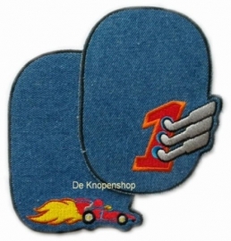 Kniestukken auto blauw (2st)