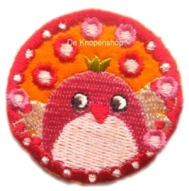 A0382 Roze vogel met stippen (rond)