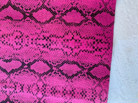 Slangen print leer coral/roze glans