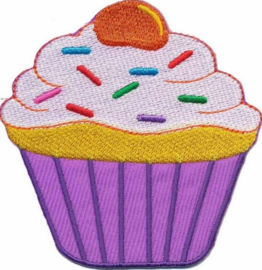 Opstrijk applicatie cupcake paars