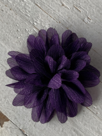 Glitter Bloem paars 7cm.