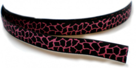 Tijger/panter band roze grosgrain