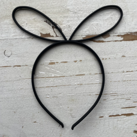 Diadeem haarband strik zwart.