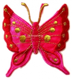 A0323 Fuchsia & gouden vlinder