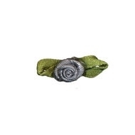 Roosje met blad antraciet grijs 3cm.